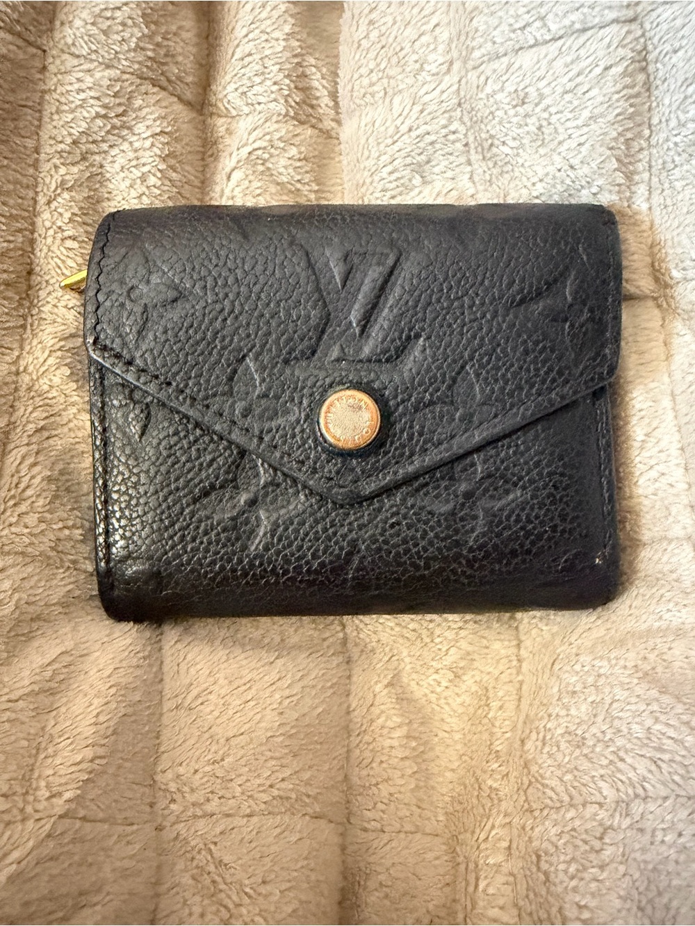 Louis Vuitton Black Empreinte (Monogram) Leather Compact Victorine Wallet
